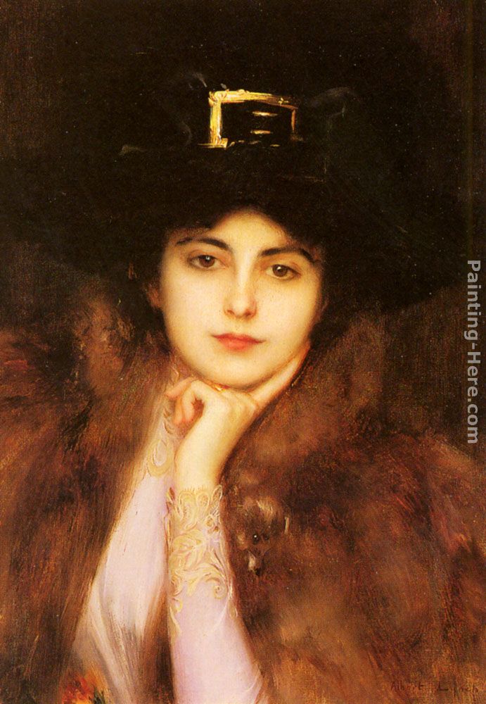 691x1000 Albert Lynch Portrait Of An Elegant Lady Painting Anysize 50% Off - Lady Painting
