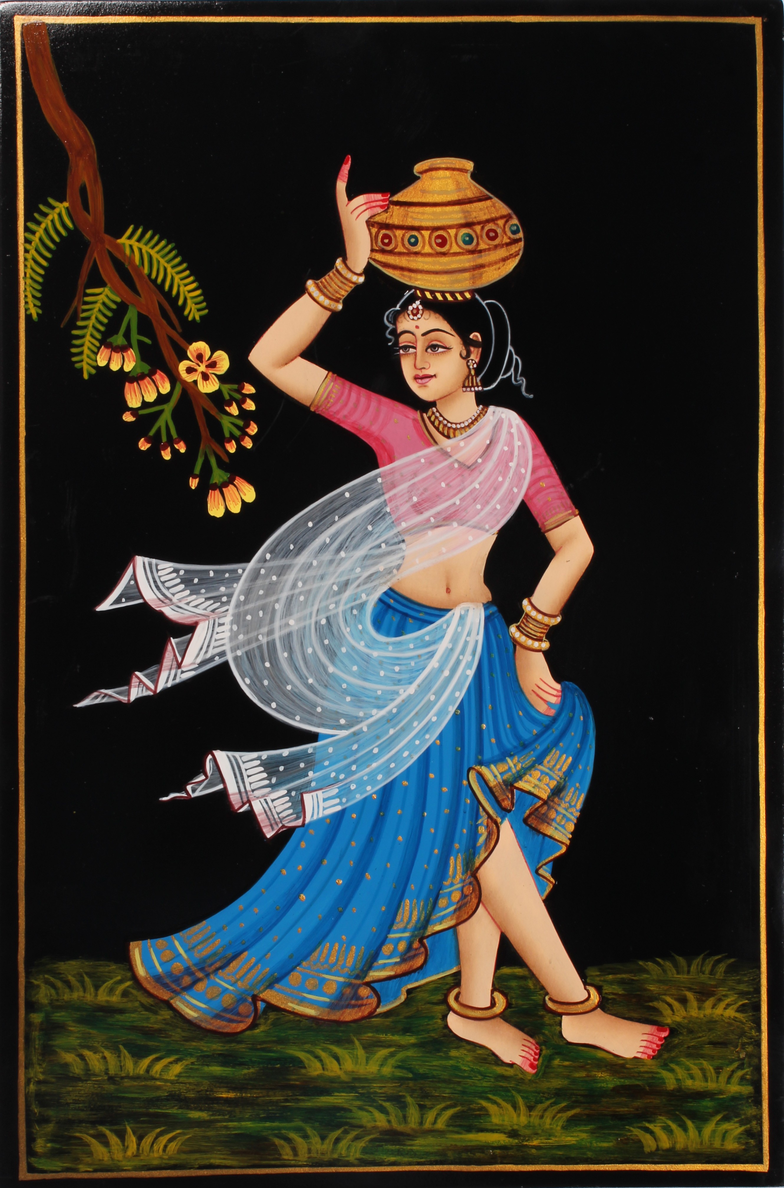 2660x4032 Nirmal Painting Of Pot Lady - Lady Painting