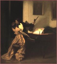 236x267 ~ Asta ~ (Norwegian 1853 1933 - Lady Playing Piano Painting