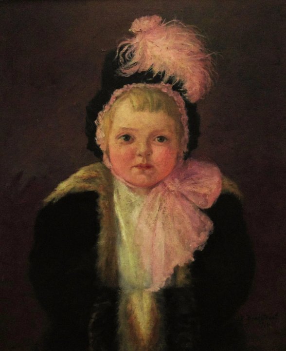 588x720 Antique American Portrait Painting Girl Child Oil On Canvas Signed - Lady Portrait Painting