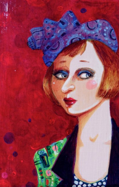 414x650 Painting Of Woman In A Purple Hat, Woman, Portrait, Painting Art - Lady With Hat Painting