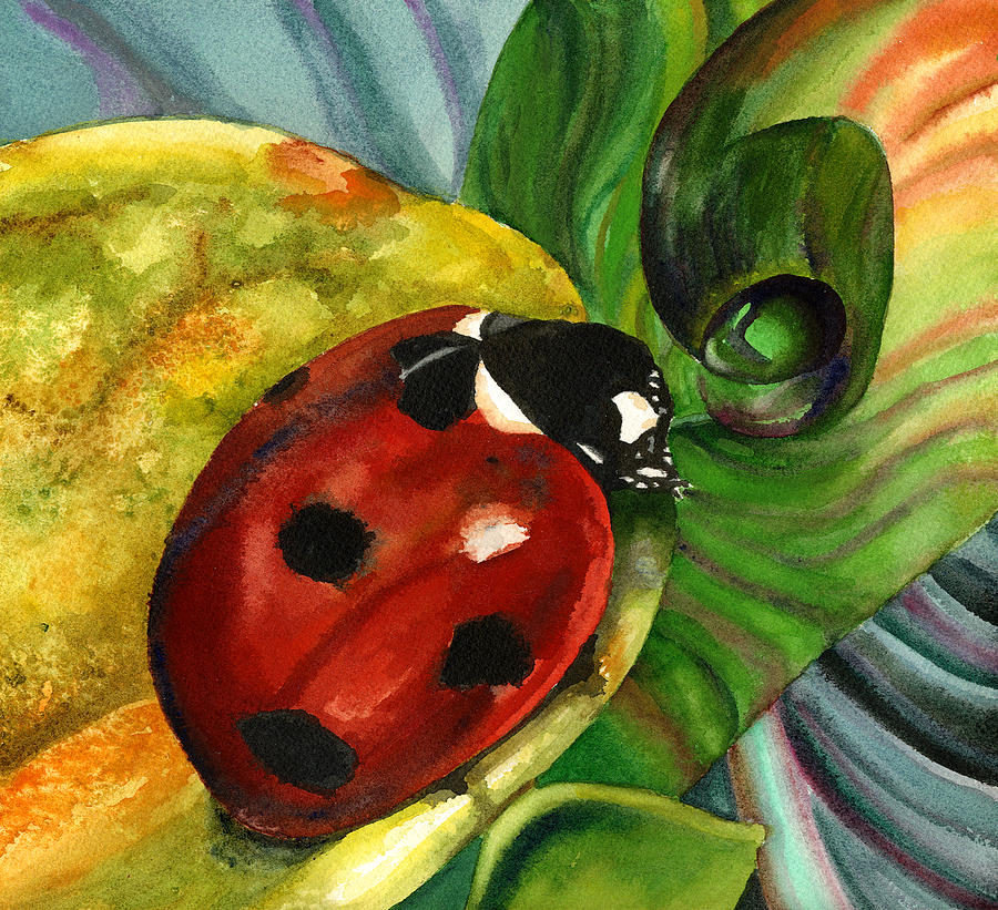 900x821 Ladybug Painting By Anne Gifford - Ladybug Painting