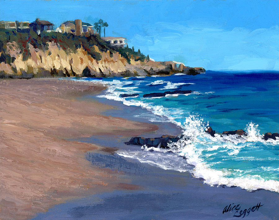 900x711 1000 Steps Beach In Laguna Beach California Painting By Alice Leggett - Laguna Beach Painting