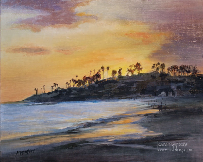 800x638 Laguna Beach Main Beach Sunset Oil Painting - Laguna Beach Painting