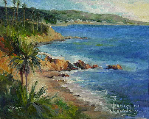 500x400 Laguna Beach Oil Painting, Marine Seascape By Karen - Laguna Beach Painting