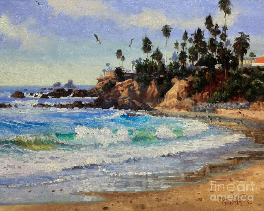 900x720 Laguna Beach Painting By Gary Kim - Laguna Beach Painting