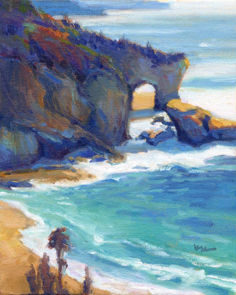 770x963 Saatchi Art Keyhole Rock 2, Laguna Beach Painting By Konnie Kim - Laguna Beach Painting