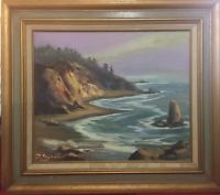 200x177 Vintage Oil On Canvas California Laguna Beach Painting Signed By - Laguna Beach Painting