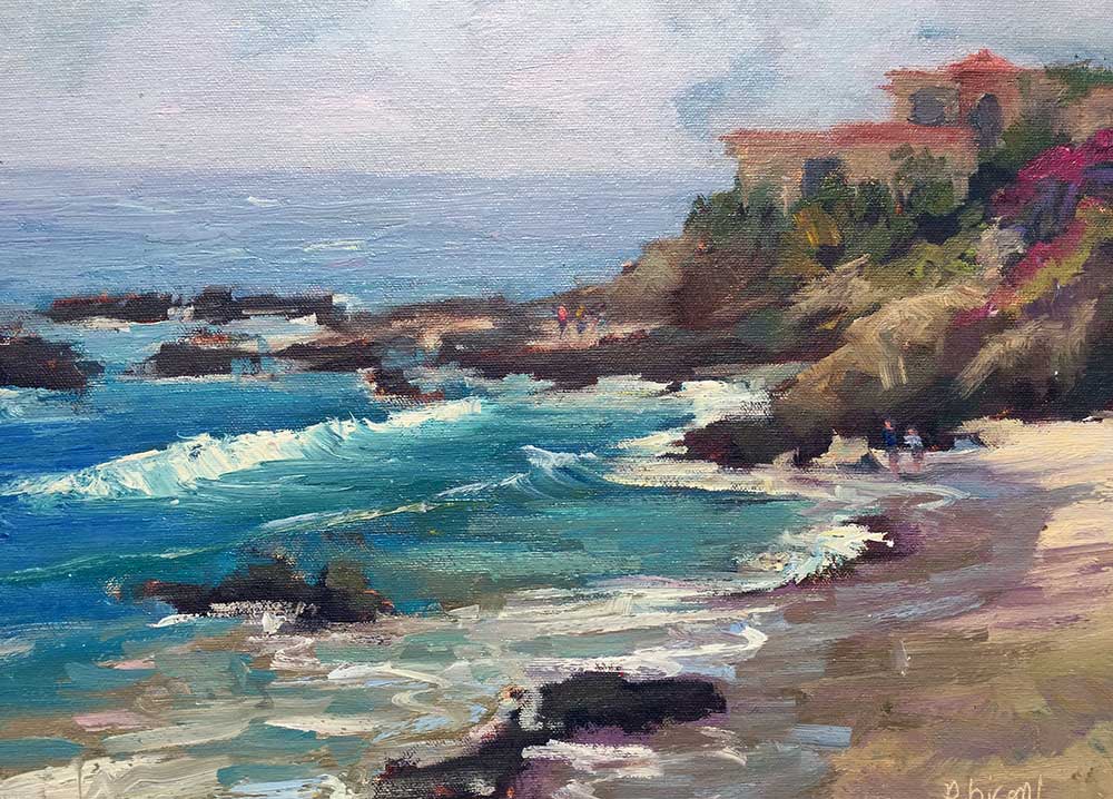 1000x718 Woods Cove Laguna 12x16 Original Oil Painting By Kathleen M Robison - Laguna Beach Painting