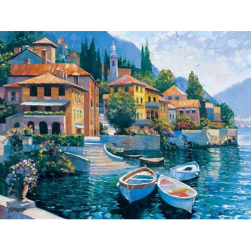 500x500 Lake Como Landing By Howard Behrens - Lake Como Painting