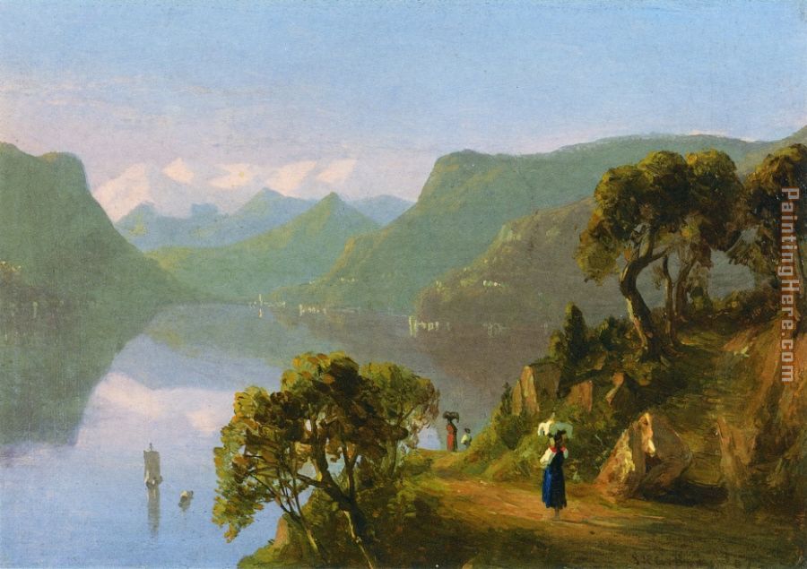 900x635 Sanford Robinson Gifford Lake Como Painting Anysize 50% Off - Lake Como Painting