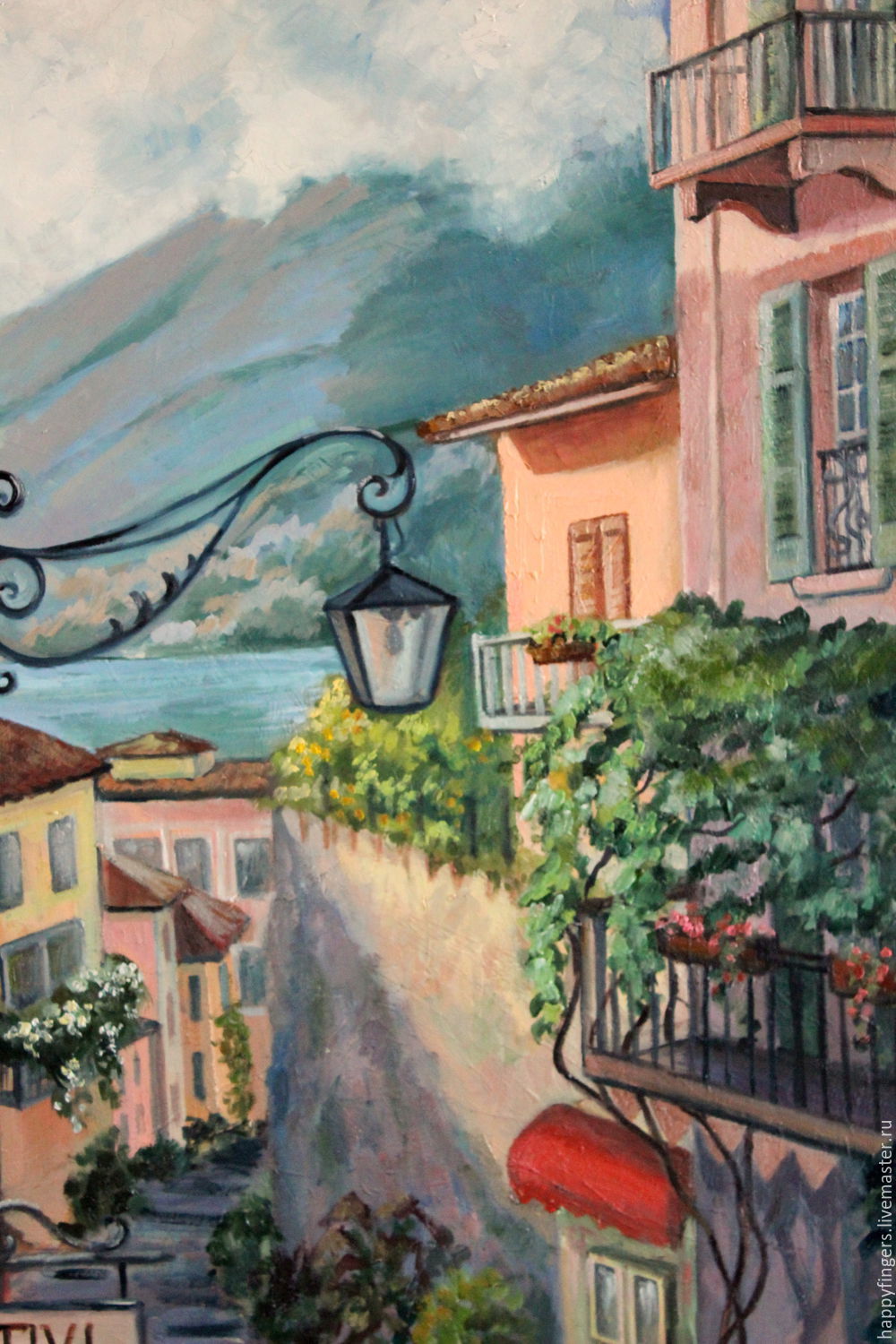 1000x1500 Oil Painting Italy. Bellagio.lake Como Landscape Shop Online - Lake Como Painting