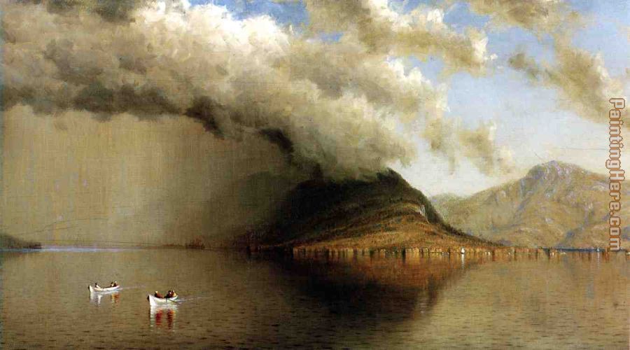 900x500 Sanford Robinson Gifford A Sudden Storm, Lake George Painting - Lake George Painting