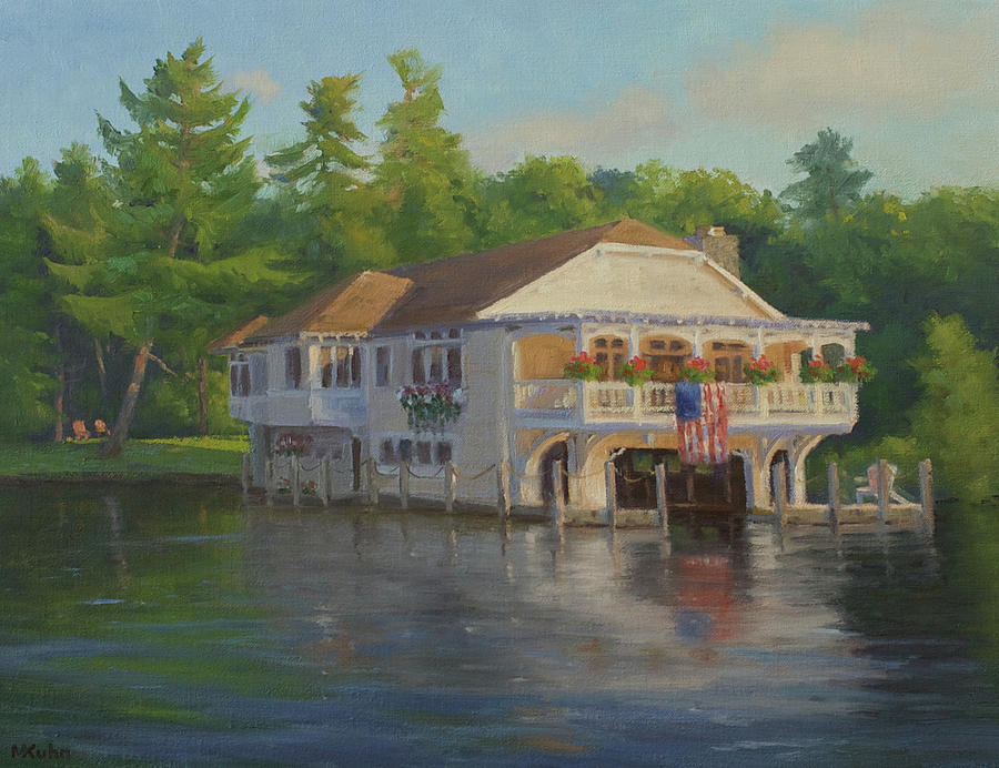 900x692 The Boathouse Bed And Breakfast On Lake George Ny Painting By - Lake George Painting