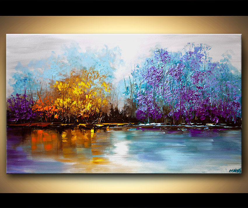 850x712 Painting - Lake Landscape Painting