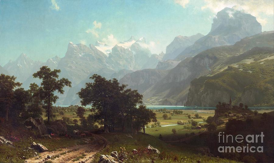 900x536 Lake Lucerne Painting By Pg Reproductions - Lake Lucerne Painting