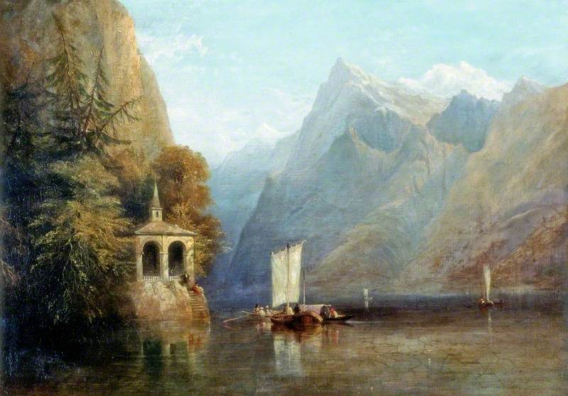 800x558 Lake Lucerne With William Tell's Chapel Art Uk - Lake Lucerne Painting