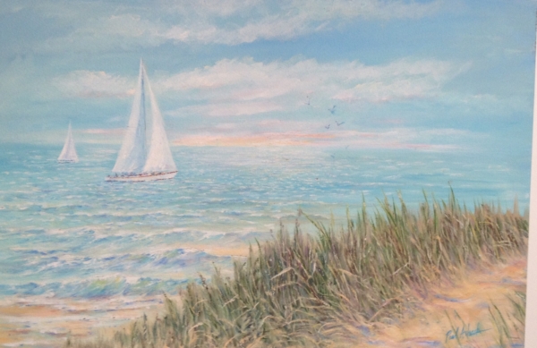 600x389 Indiana Dunes Oil Painting Print Paul Ashack Studios - Lake Michigan Painting
