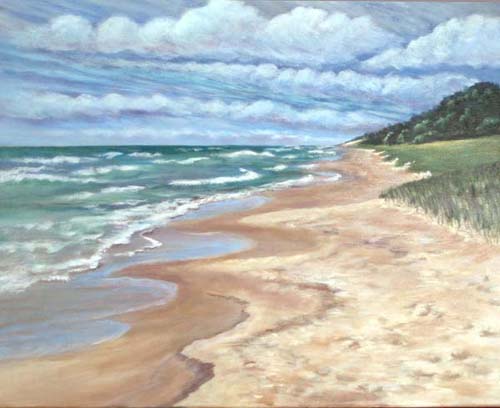 500x408 Lake Michigan Horizon - Lake Michigan Painting