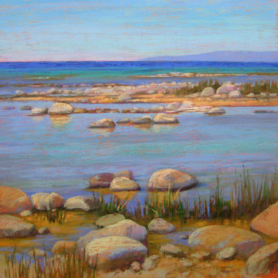 550x550 Lake Michigan Shores Redux Pastel Paintings - Lake Michigan Painting