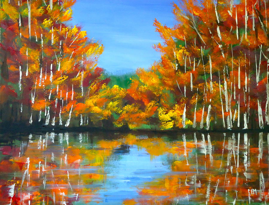 900x686 Painted Lake Painting By Pete Maier - Lake Painting