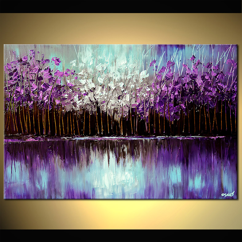 788x788 Painting - Lake Reflection Painting