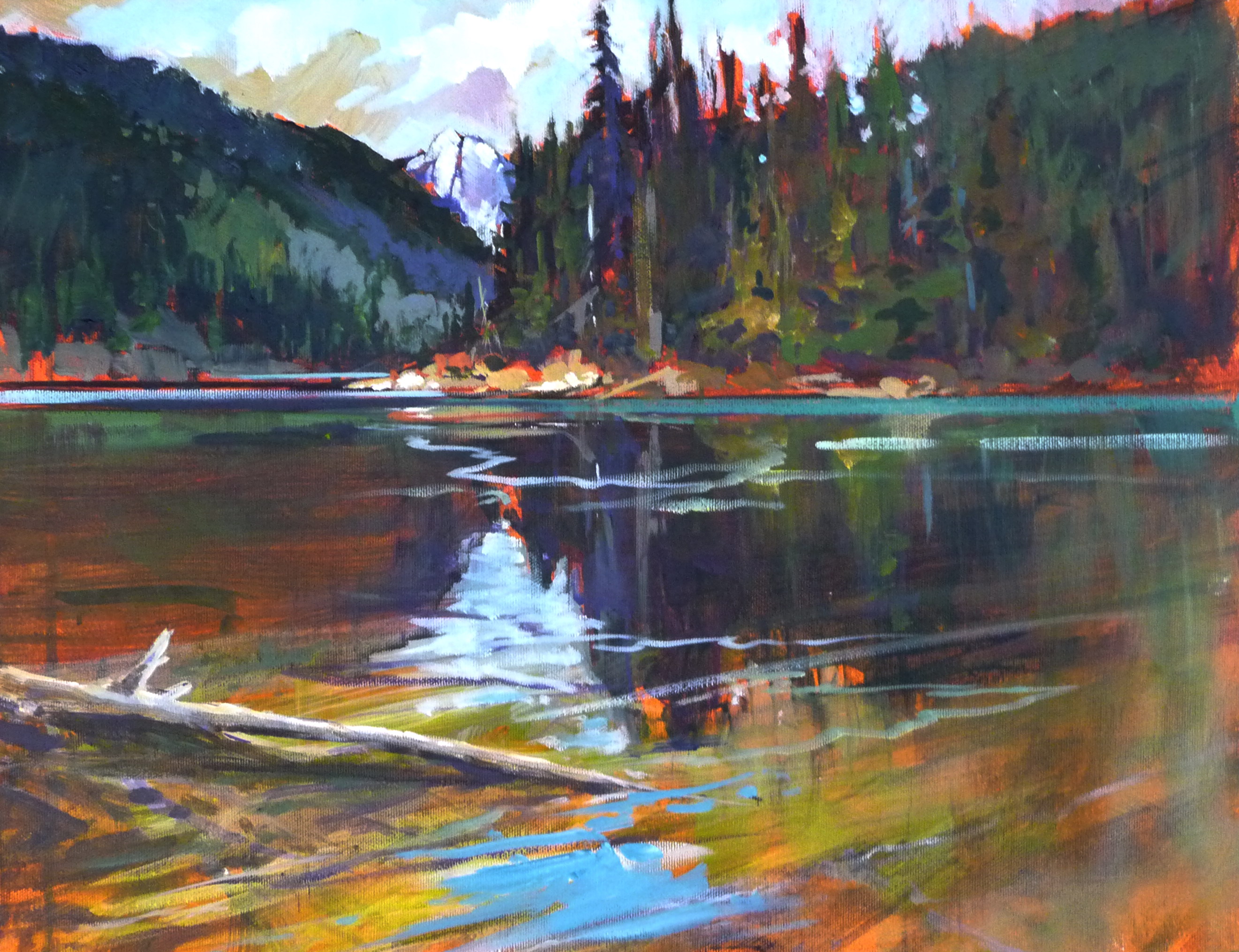 Lake Reflection Painting at PaintingValley.com | Explore collection of ...