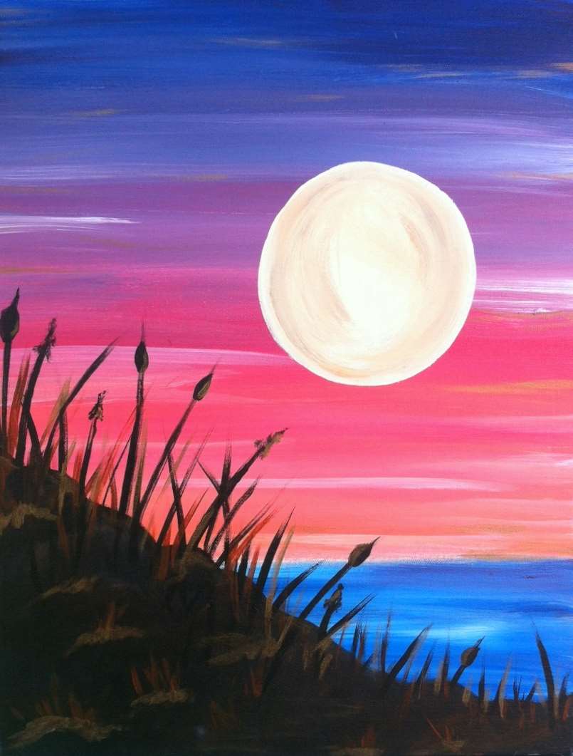 805x1061 Sunset Lake - Lake Sunset Painting