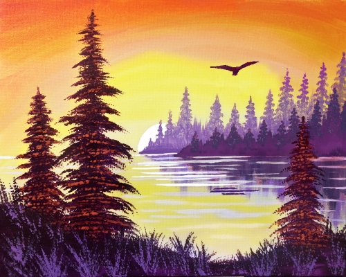500x400 Water's Edge, September 28th Paint Nite Event - Lake Sunset Painting