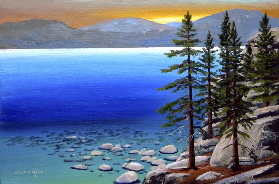 900x595 Lake Tahoe Paintings For Sale Rock Painting Lake - Lake Tahoe Painting