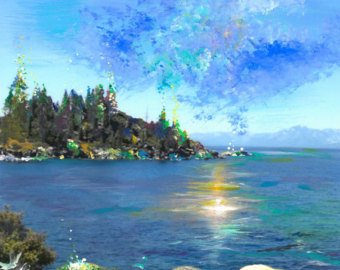 340x270 Lake Tahoe Painting Etsy - Lake Tahoe Painting
