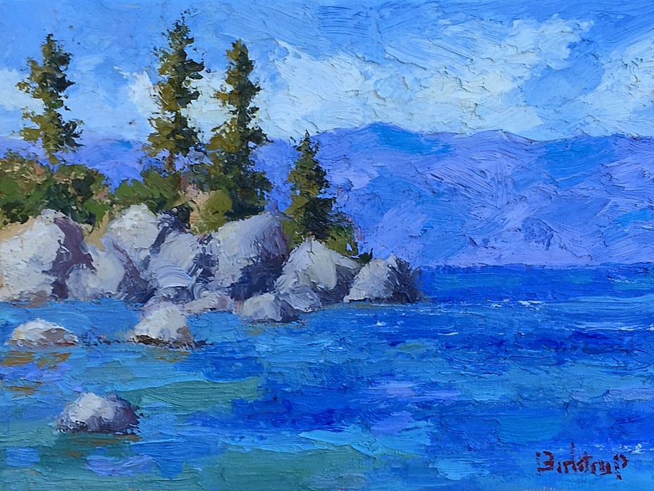 928x697 Palette Knife Painters, International Sand Harbor Iii - Lake Tahoe Painting