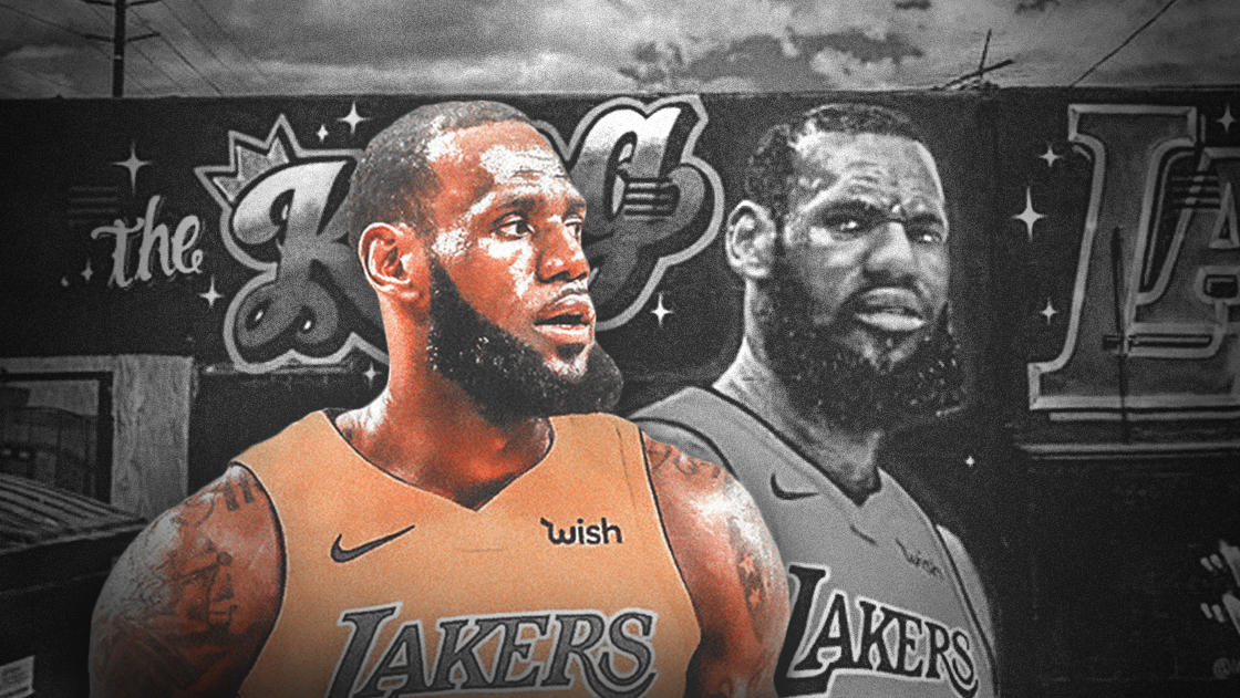 1120x631 Lakers News Lebron James Mural In La Painted White By Original Artist - Laker Painting