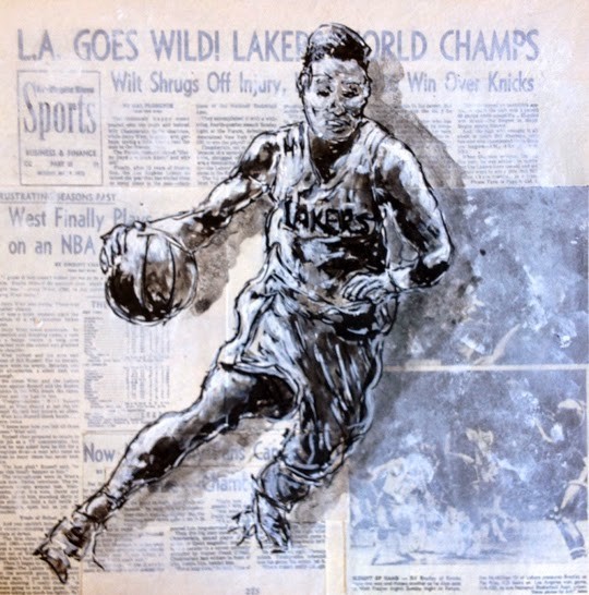540x546 Los Angeles Lakers Basketball Painting Street Credible Art - Laker Painting