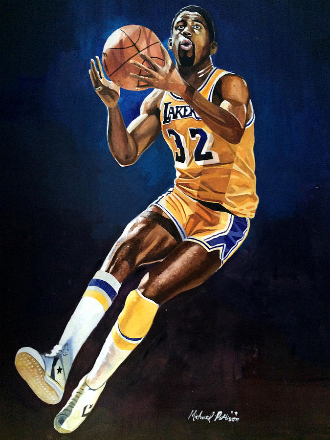 675x900 Magic Johnson - Laker Painting
