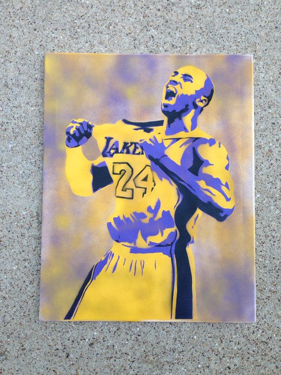 570x760 Title Kobe Bryant The Lake Show 16x20 Inch Canvas Spray Painting - Laker Painting