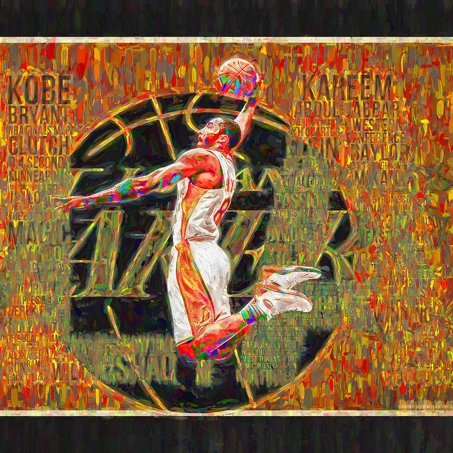 900x900 Kobe Bryant La Lakers Digital Painting 4 Photograph By David - Laker Painting