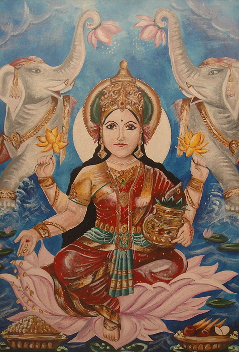 476x700 Lakshmi Painting By Sabrina Phillips - Lakshmi Painting