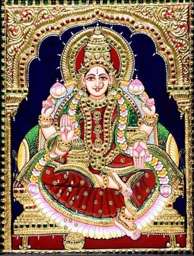 379x500 Lakshmi Tanjore Painting - Lakshmi Painting
