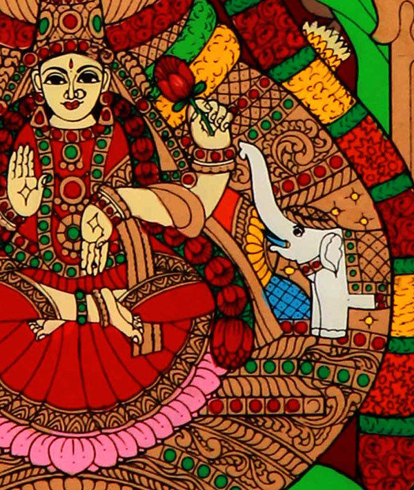 600x711 Mysore Painting Of Goddess Lakshmi - Lakshmi Painting