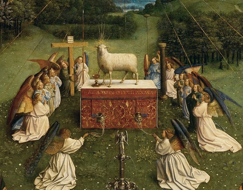 851x666 Newman's Reflection And Prayer To The Lamb Of God - Lamb Of God Painting