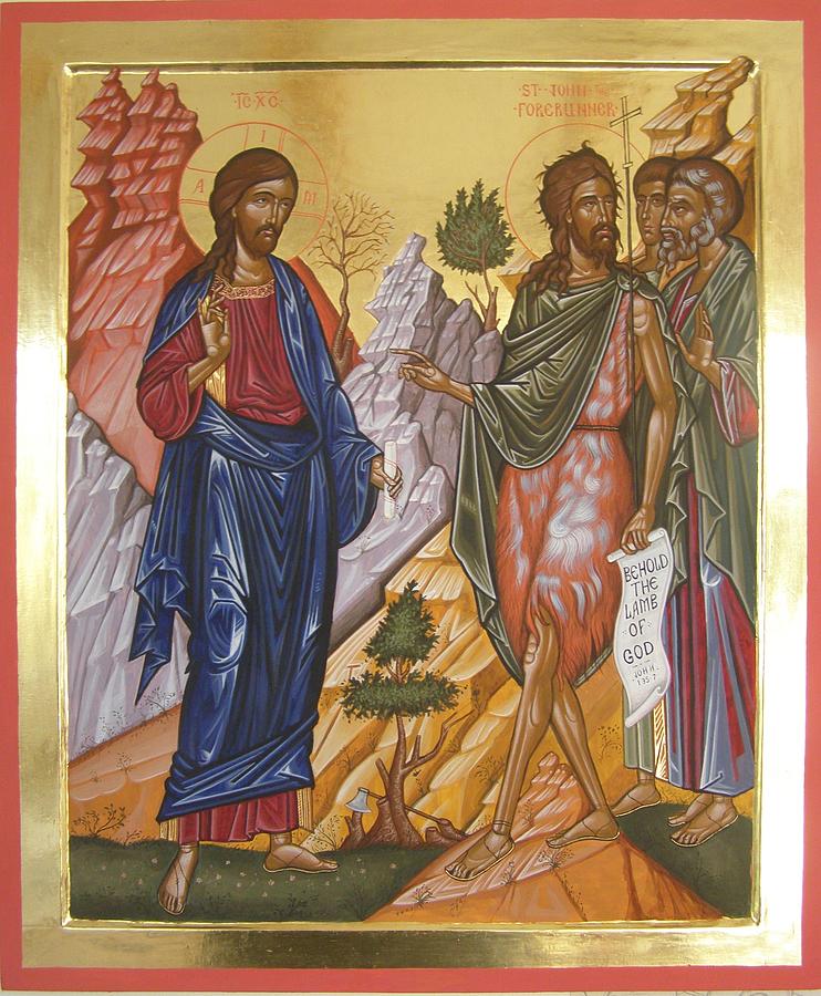 742x900 Behold The Lamb Of God Icon Painting By Peter Murphy - Lamb Of God Painting