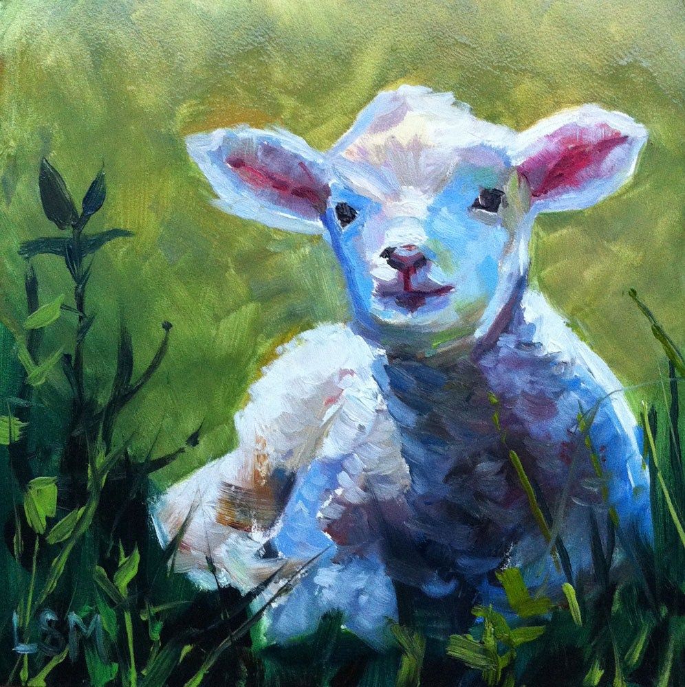 996x1000 Linda Marino Art Appreciation Lambs, Paintings - Lamb Painting