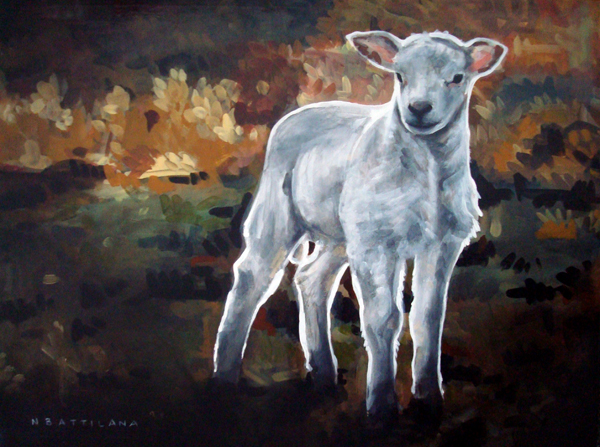 600x447 Pixie Hill Little Lamb Painting - Lamb Painting