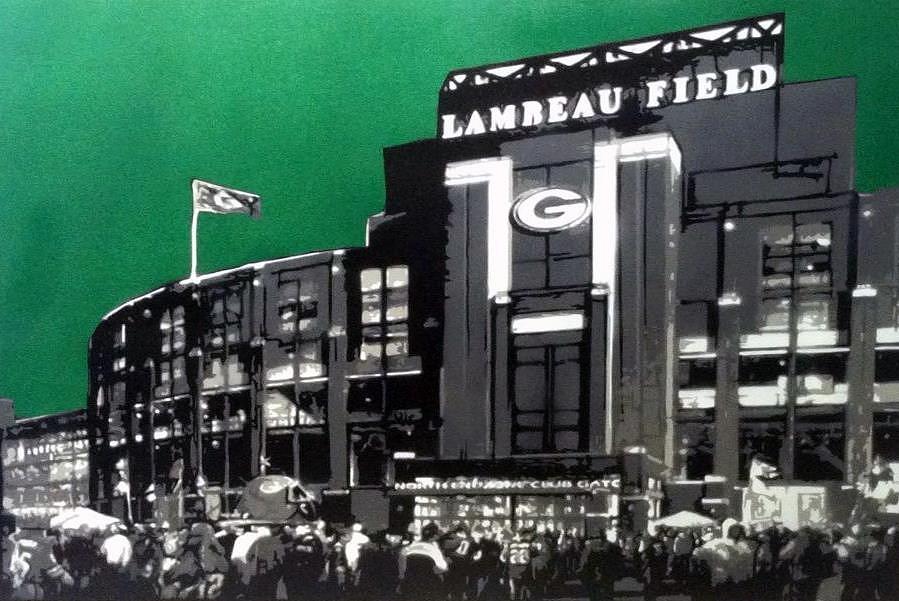 899x601 Lambeau Field Painting By Mark Burns - Lambeau Field Painting