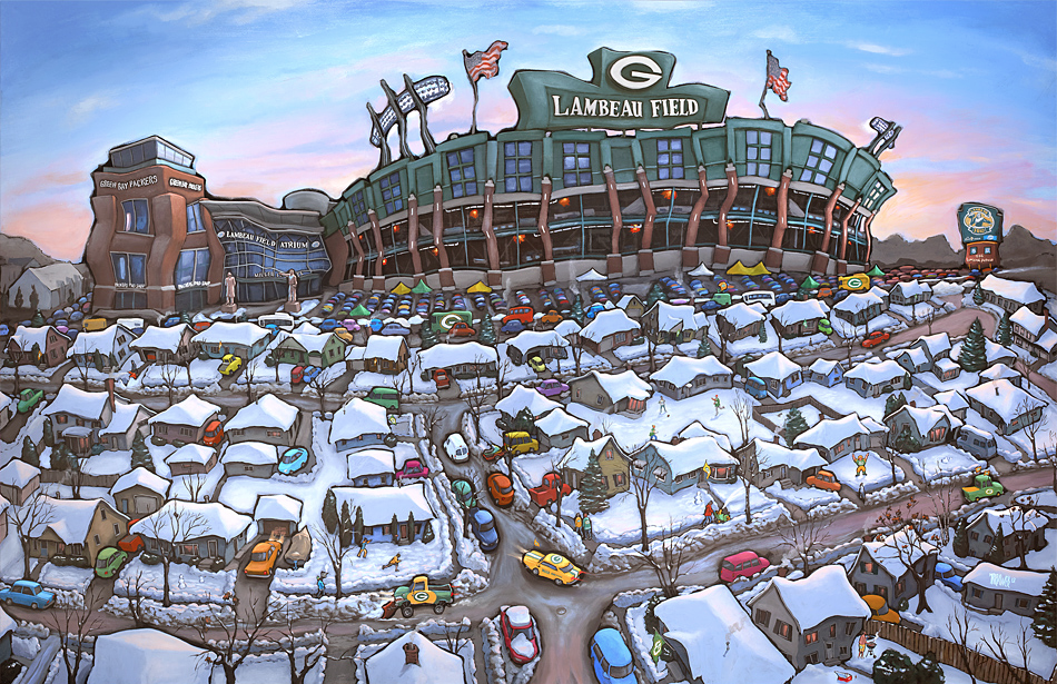 950x615 My Sports Paintings - Lambeau Field Painting