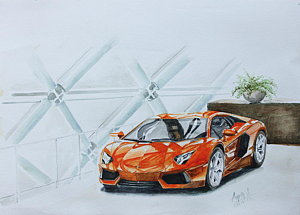 300x215 Lamborghini Aventador Paintings Fine Art America - Lamborghini Aventador Painting