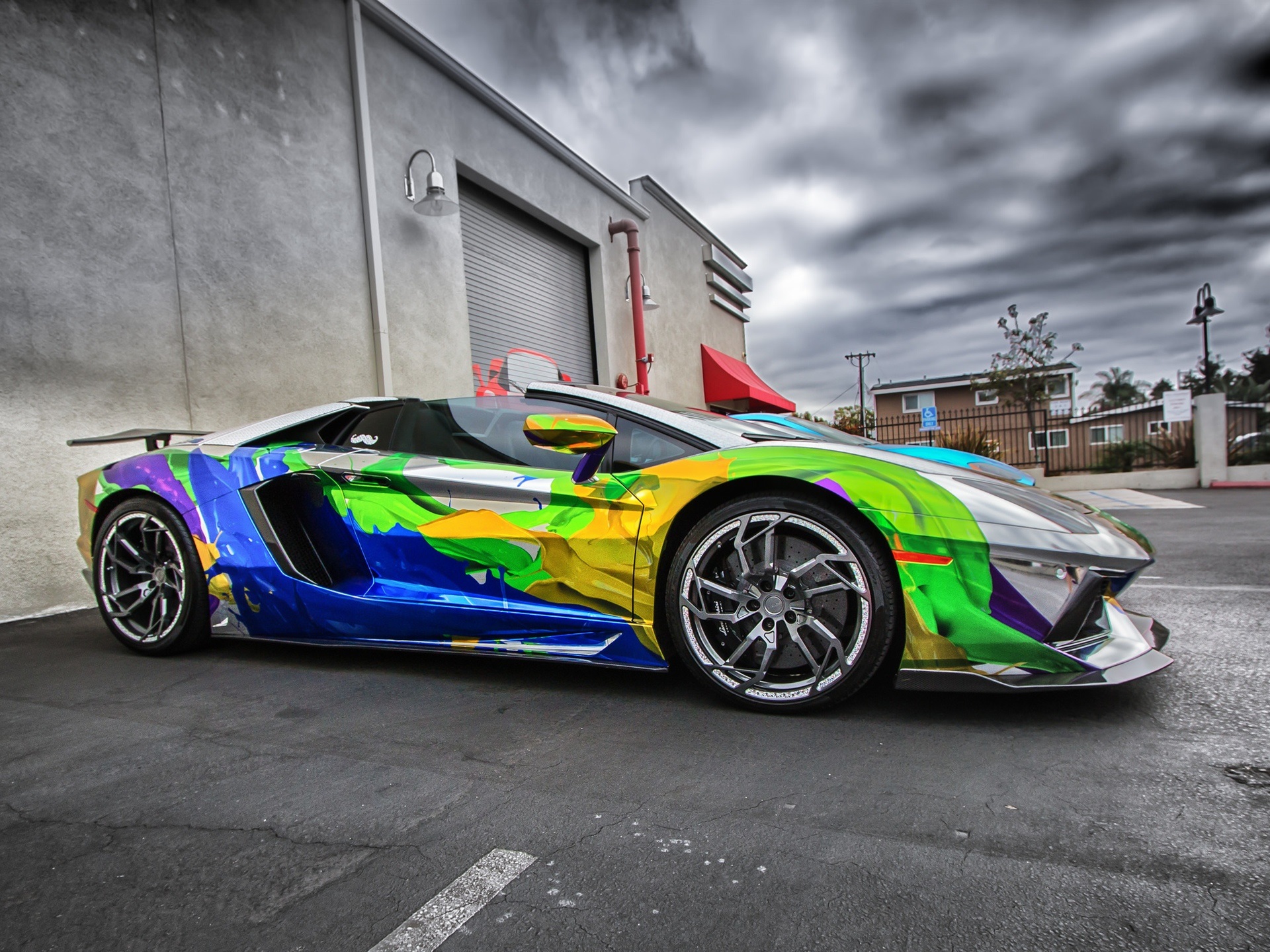 1920x1440 Wallpaper Lamborghini Aventador Supercar Colorful Paint 1920x1440 - Lamborghini Aventador Painting