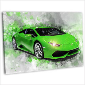 300x300 Lamborghini Canvas Print Framed Abstract Watercolour Painting Art - Lamborghini Painting