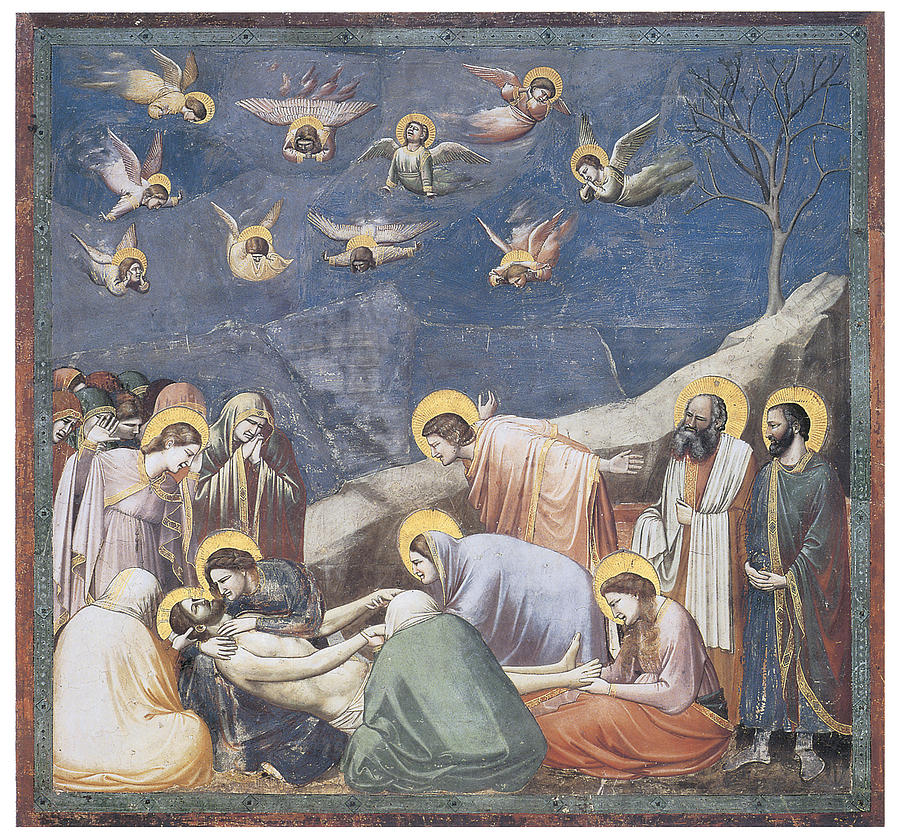 900x838 Lamentation Painting By Giotto Di Bondone - Lamentation Painting